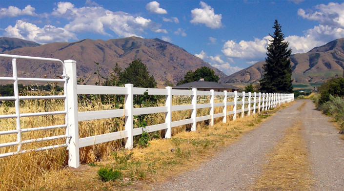 Ranch Rail Along Dirt Road