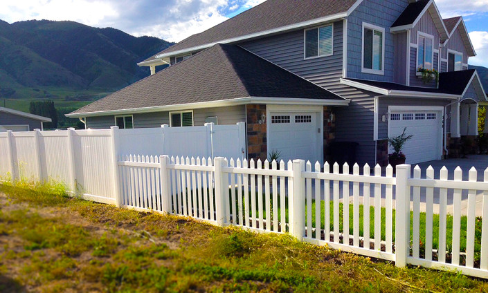 Picket Fence on edge of yard.