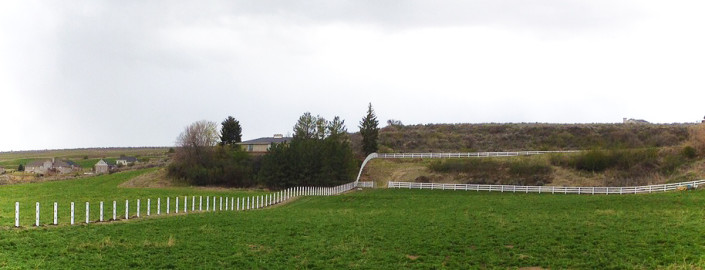 Vinyl Ranch Rail During Installation