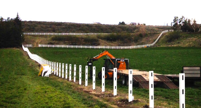 Vinyl Ranch Rail During Installation--Another View